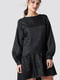 Сукня А-силуету чорна з великою рюшкою знизу | 6826672 | фото 2
