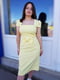 Жовта ошатна сукня-футляр з бантом спереду | 6826681 | фото 2