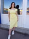 Жовта ошатна сукня-футляр з бантом спереду | 6826681 | фото 4