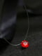 Кулон червоний з камінчиком на волосіні-резинці з потрійним кріпленням | 6826704 | фото 3