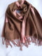 Коричнево-рожевий двосторонній шарф з написом Love (180х62 см) | 6826797 | фото 2