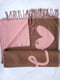 Коричнево-рожевий двосторонній шарф з написом Love (180х62 см) | 6826797 | фото 4
