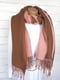 Коричнево-рожевий двосторонній шарф з написом Love (180х62 см) | 6826797 | фото 6
