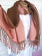 Коричнево-рожевий двосторонній шарф з написом Love (180х62 см) | 6826797 | фото 7