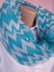 Блакитний шарф-снуд  в білі зиг-заги (172х76 см) | 6827029 | фото 6