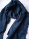 Асиметричний синій шарф-палантин з бахромою (232х52 см) | 6827076 | фото 2