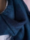 Асиметричний синій шарф-палантин з бахромою (232х52 см) | 6827076 | фото 7