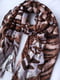 Шарф-палантин коричневий в леопардовий принт (180х102 см) | 6827082 | фото 3