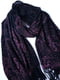 Шарф-палантин фіолетовий в чорний  візерунок (168х85 см) | 6827086 | фото 2