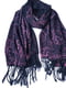 Шарф-палантин фіолетовий в чорний  візерунок (168х85 см) | 6827086 | фото 3