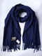 Кашеміровий синій шарф-палантин (190х74 см) | 6827099 | фото 4