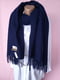 Кашеміровий синій шарф-палантин (190х74 см) | 6827099 | фото 7