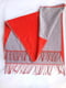 Кашеміровий сіро-червоний шарф-палантин (176х60 см) | 6827109 | фото 2