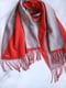 Кашеміровий сіро-червоний шарф-палантин (176х60 см) | 6827109 | фото 4