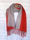 Кашеміровий сіро-червоний шарф-палантин (176х60 см) | 6827109 | фото 5