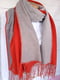 Кашеміровий сіро-червоний шарф-палантин (176х60 см) | 6827109 | фото 6