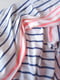 Шарф-палантин білий в синьо-рожеву смужку (215х120 см) | 6827164 | фото 4