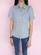 Блуза сіро-блакитна в смужку на гудзиках | 6827313 | фото 4