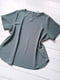 Сіро-зелена однотонна блуза oversize | 6827321 | фото 2