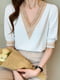 Блуза біла з мереживним декольте | 6827326 | фото 3