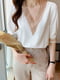 Блуза біла з мереживним декольте | 6827326 | фото 4