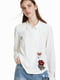 Блузка біла з нашивками Desingual | 6827337 | фото 3