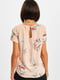 Рожева блуза з коротким рукавом в квіти | 6827344 | фото 2