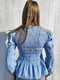 Блакитна блуза-жатка у білий горошок | 6827347 | фото 4