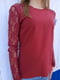 Блуза теракотового кольору з мереживними рукавами | 6827348 | фото 4