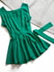 Блуза зелена з відкритою спинкою і поясом  | 6827349 | фото 2