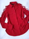 Червона однотонна блуза з шнурівкою на плечах | 6827352 | фото 2