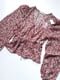 Блуза рожева укорочена з квітковим принтом | 6827377 | фото 2