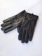 Шкіряні чорні рукавички на флісі з пряжкою | 6827497 | фото 3