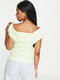 Салатова блуза з відкритими плечима | 6509623 | фото 3