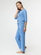 Віскозна блакитна піжама: сорочка та штани | 6699241 | фото 2