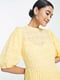 Жовта сукня А-силуету з спідницею-пілссе | 6707184 | фото 4