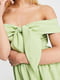 Зелена сукня А-силуету з відкритими плечима | 6722648 | фото 4