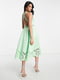 Зелена сукня А-силуету з декоративним візерунком | 6722674 | фото 2