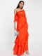 Червона сукня А-силуету з оборками знизу | 6722810 | фото 2