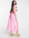 Сукня в білизняному стилі малинового кольору з ефектним декольте | 6723079 | фото 2