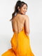 Довга помаранчева сукня з відкритою спинкою на шнурівці | 6723292 | фото 3
