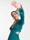 Сукня А-силуету бірюзового кольору з прозорими вставками | 6723630 | фото 2