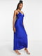 Синя сукня в білизняному стилі з вузькими бретелями | 6724611