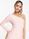 Рожева сукня-футляр з рукавом на  один бік | 6724794 | фото 4