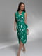 Зелена сукня на запах з принтом | 6828972