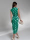 Зелена сукня на запах з принтом | 6828972 | фото 3
