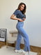 Блакитні прямі джинси з розрізами | 6829008 | фото 2
