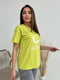 Салатова вільна футболка з принтом | 6829055 | фото 2