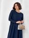 Темно-синя сукня з асиметричним воланом | 6829075 | фото 2
