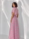 Довга рожева сукня-сорочка з квітковим принтом | 6829087 | фото 3
